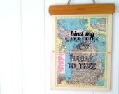 bind my heart....vintage map atlas art print SEWN stitched pages one of a kind MICHIGAN