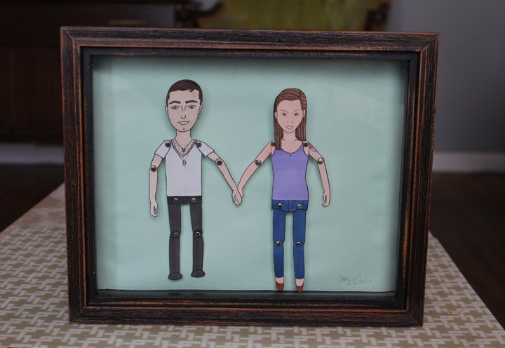Personalized Paper Dolls in Frame SET OF TWO