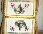 Unique Vintage Nasco Japan HAND PAINTED Twin Server in basket Dutch