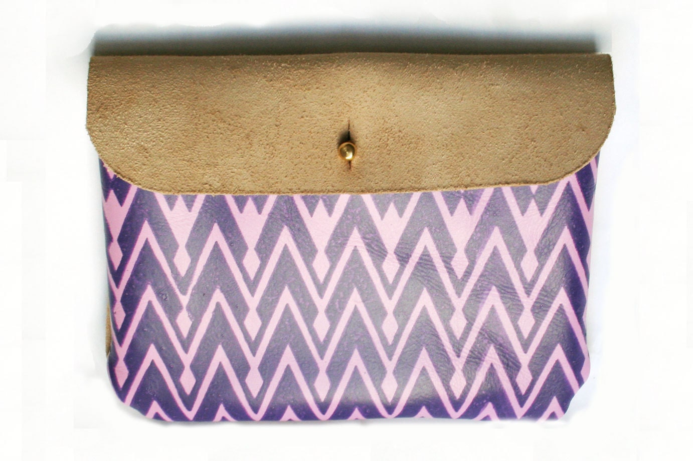 Clutch Bag Chevron Pattern in Pink and Purple