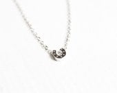 tiny silver horseshoe - good luck charm necklace / dainty, delicate, minimalist jewelry
