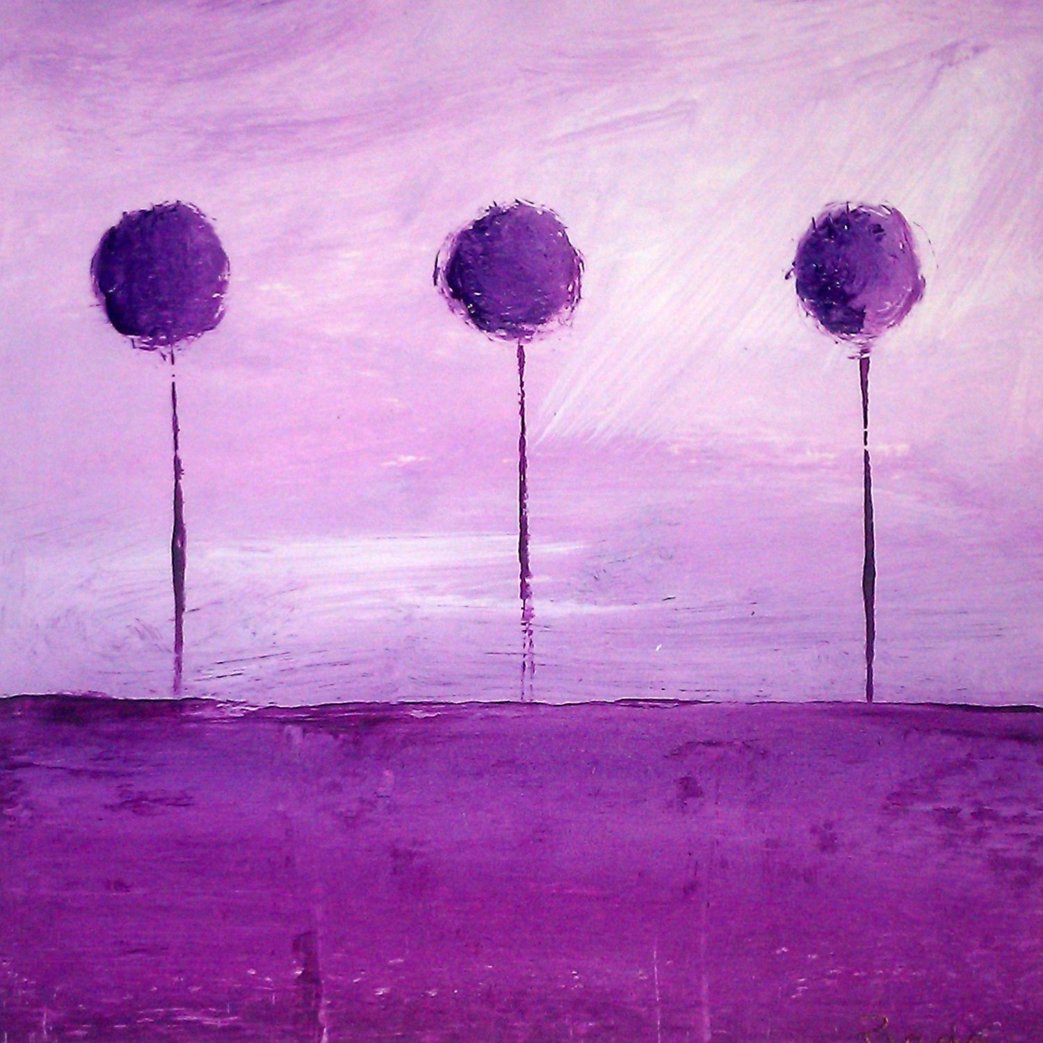 PurpleTree Painting. Original Art for Home Decor.  Gift  Whimsical. Unique and Exclusive Gift. OOAK. Trees Paintings
