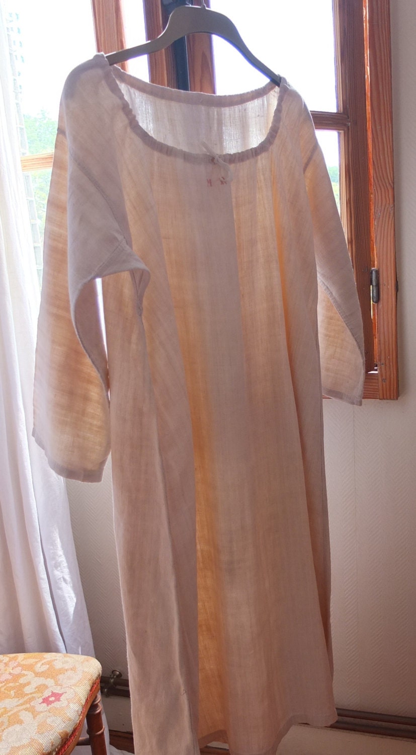 French pure linen smock, chemise, nightgown