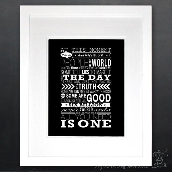 OTH Subway Sign 11x14  PRINT (quote from One Tree Hill TV Show) / Subway Word Art / Inspiring Gift / Typography Poster / Romantic Gift