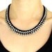 Small Rhinestone and threads Necklace- black