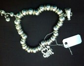 Cheer Charm Bracelet, Charm Bracelet, Silver Cheer Charm Bracelet