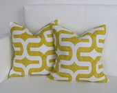 Bright Green Retro Throw Pillow Covers for Accent Pillows