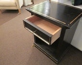 Black and gold handcrafted pair of side bed tables