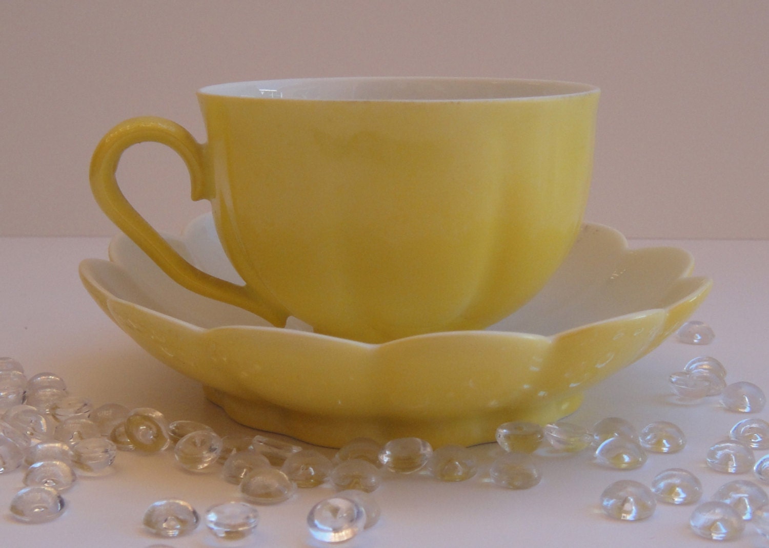 WIEN Cabinet Cup and Saucer, Vienna Wien Demitasse Hand Painted Cup and Saucer, Austria, Yellow