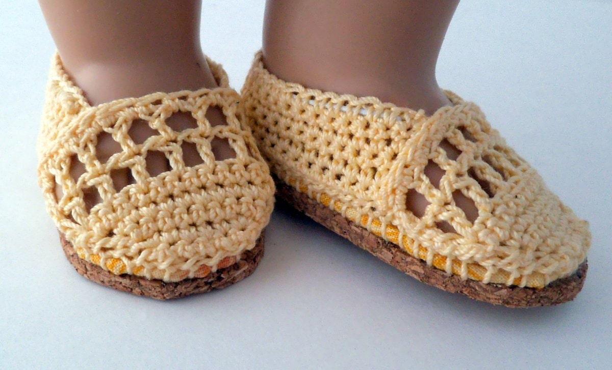 PATTERN ONLY American Girl Crocheted Slip-on Shoes