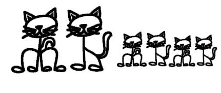 Vinyl Wall Lettering - Cat Family - for Car Windows Walls Glass Stick Figures