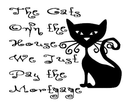 Vinyl Wall Lettering -The Cats Own the House - Wall Decor - Adhesive Vinyl Lettering - Decals
