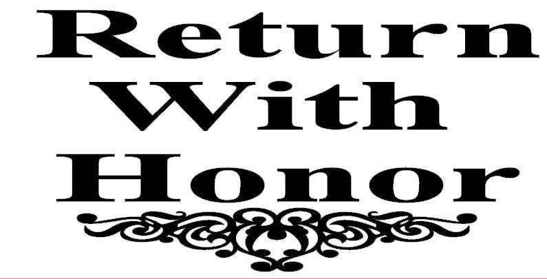 Vinyl Wall Lettering  - Return with Honor -Wall Decor - Adhesive Vinyl Lettering - Decals Army Navy Air Force Marines Military
