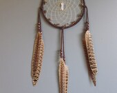 Dream Catcher Chocolate Brown with Ringneck Pheasant Tail Feathers