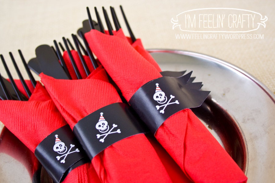 Pirate Party Napkin Rings- Printable