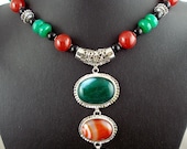 Huge Agate and Carnelian Necklace