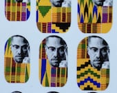 Nail Decals MALCOM X BLACK Power Kente Cloth