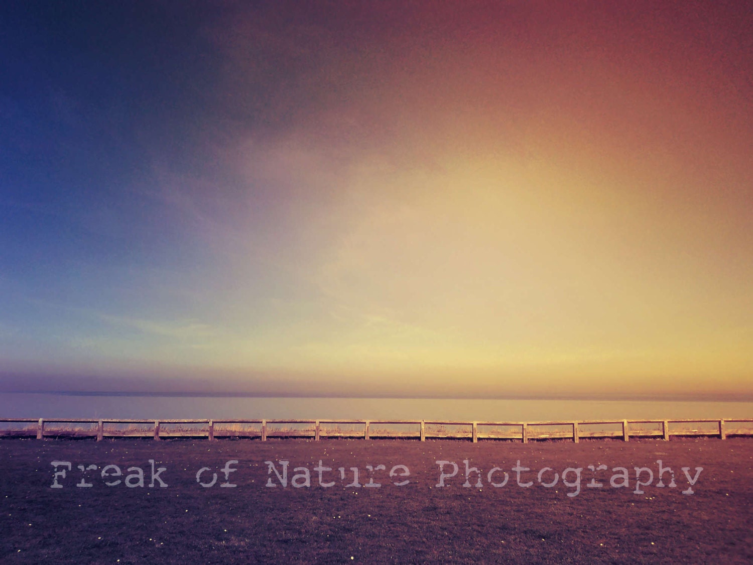 Fine Art Landscape Photography Skyscape Waterscape Horizon Sky Blue Purple Red Grass Autumn Spring Summer Decor 11x17" Printed to Order