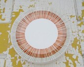 SPRING SALE Vintage Set of Five Royal China Radiance Cavalier Ironstone 10" Dinner Plates Brown, Orange, Mid Century Modern, Atomic