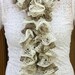 Hand Knitted Ruffled Scarf - Latte Cream