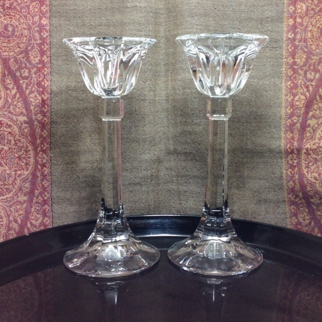 Vintage Princess House Stemmed Crystal Candlesticks  