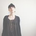 Long arrow necklace  /// Wood bar and brass triangle pendant