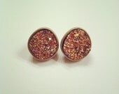 Geode post earrings, geode earrings, post earring, gold earrings, unique earrings, druzy earrings, agate earrings