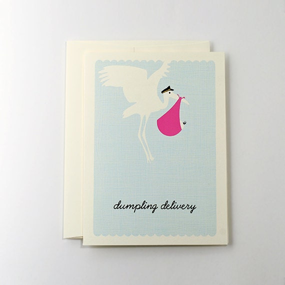 Dumpling Delivery Baby Shower Greeting Card
