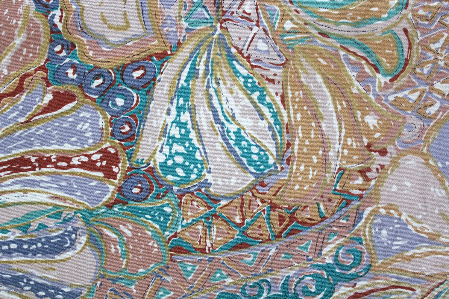 Vintage Fabric Abstract Retro Fabric Multicolor Rectella 3 Yards Fabric Vintage Supply