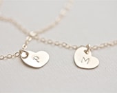 personalized initial heart charm bracelet - gold filled or sterling silver - simple delicate handmade jewelry by fancy lemon