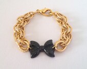 BOW BRACELET: Gold Chain Link with a Perfectly Tied Bow