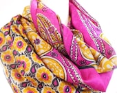 Pink Infinity Scarf, Indian Scarf, Silk Sari Scarf, Paisley Scarf, Pink Infinity Scarf, Silk Circle Scarf