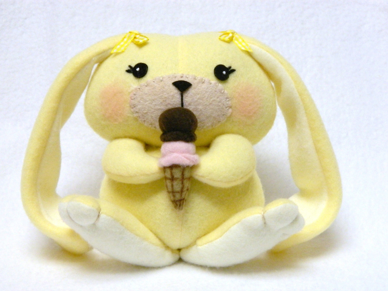 Plush ice cream bunny stuffed animal