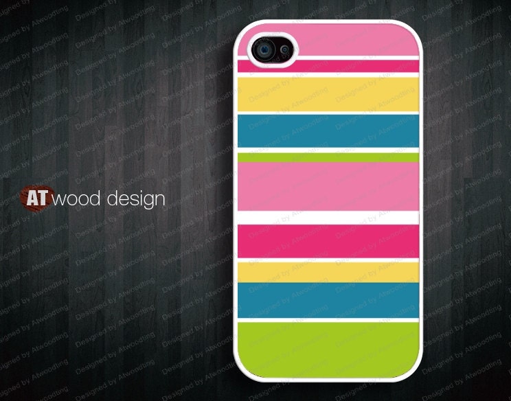 iphone 4s case New Iphone 5 case unique Hard case Rubber case iphone 4 cases colorized line red blue yellow colors design