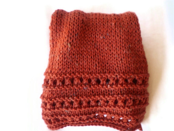 Scarf : women's wide knit scarf brown wool Mother's Day accessories women