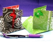 2 Charming Green and Brown Lacy Flower Cut-out Notecard/Envelope, Crystal Embellished Lacy Blank Cards, Hand crafted Card/Envelope Set