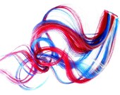 Memorail Day /Fourth of JULY Hair / Clip In Extensions / Real Remy Hair / Red / White / Blue Hair / Silky Straight / 18 Inches Long
