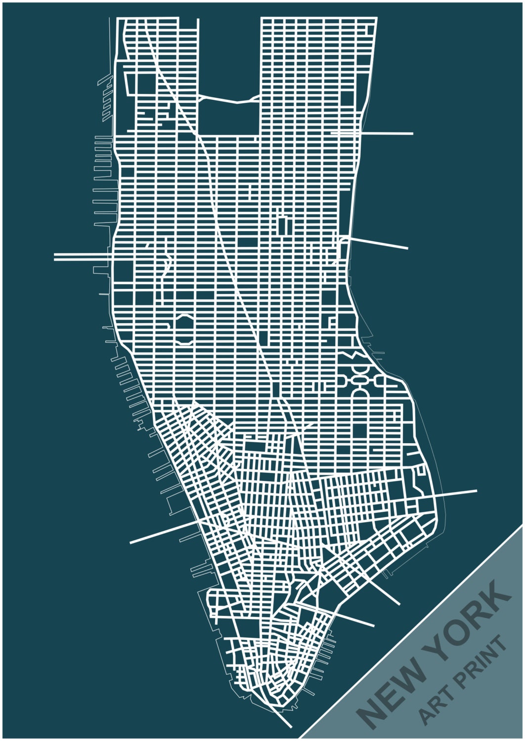 Items similar to New York City Map Print / Manhattan Map