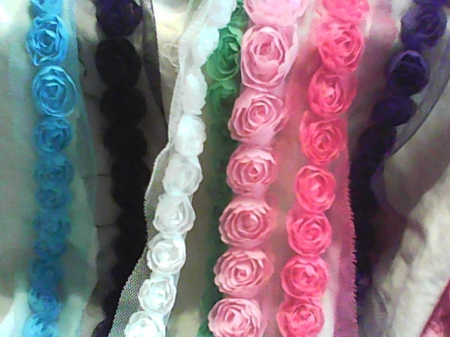 2 cm chiffon flower trim , choose color