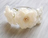 White Camelia Headband,Bridal headpiece, Wedding hair,flower tiara,Flower crown, Rustic wedding accessories, woodland  headpiece