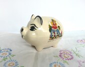 Vintage piggy bank - child's money box - nursery rhyme piggy bank - English vintage piggy bank