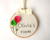 Girls name sign, Girls personalized room sign, Custom Name Sign,Baby Room Sign,Hoop art embroidery decor,girls room decor,nursery decor