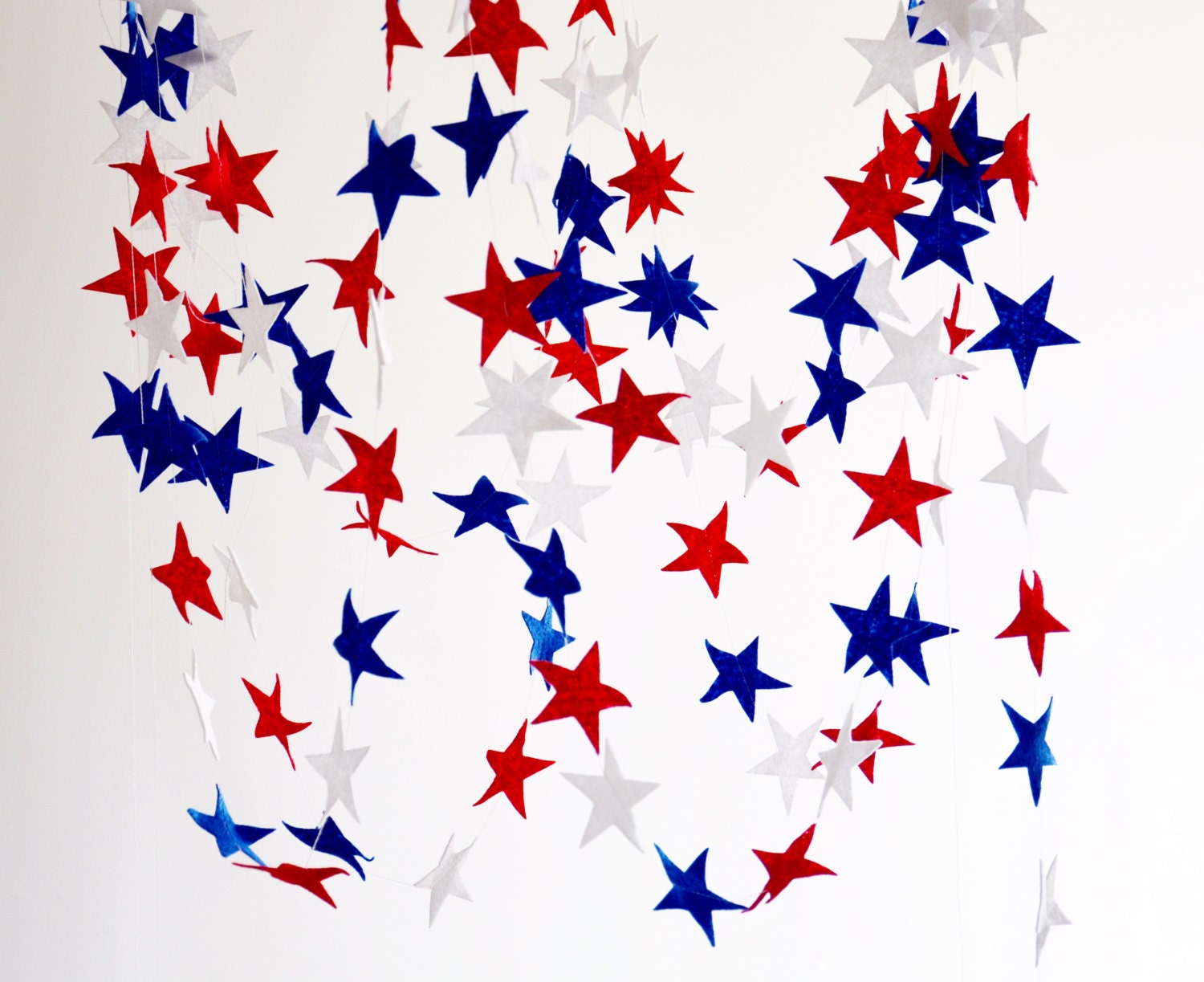 4th of July garland, star garland, navy red white, 4th of July decor