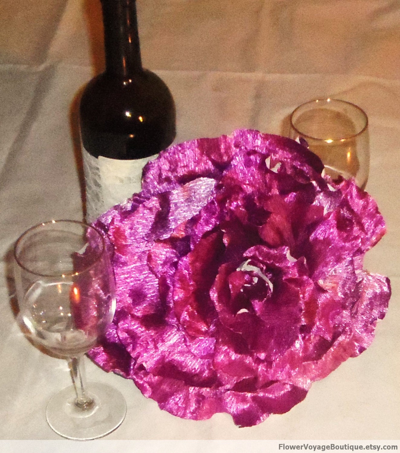 Oversized metallic paper flower "Midnight blossom". Wedding party decoration. Bride bridesmaid bouquet. Custom