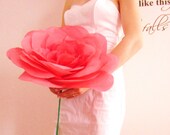 Oversized long stem paper flower. Bride bridesmaid bouquet. Wedding shower party decoration. Beach, Summer, Spring. Handmade. Custom