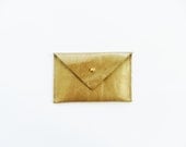 Avgvst Coin Purse/Business Card Holder - Gold Leather