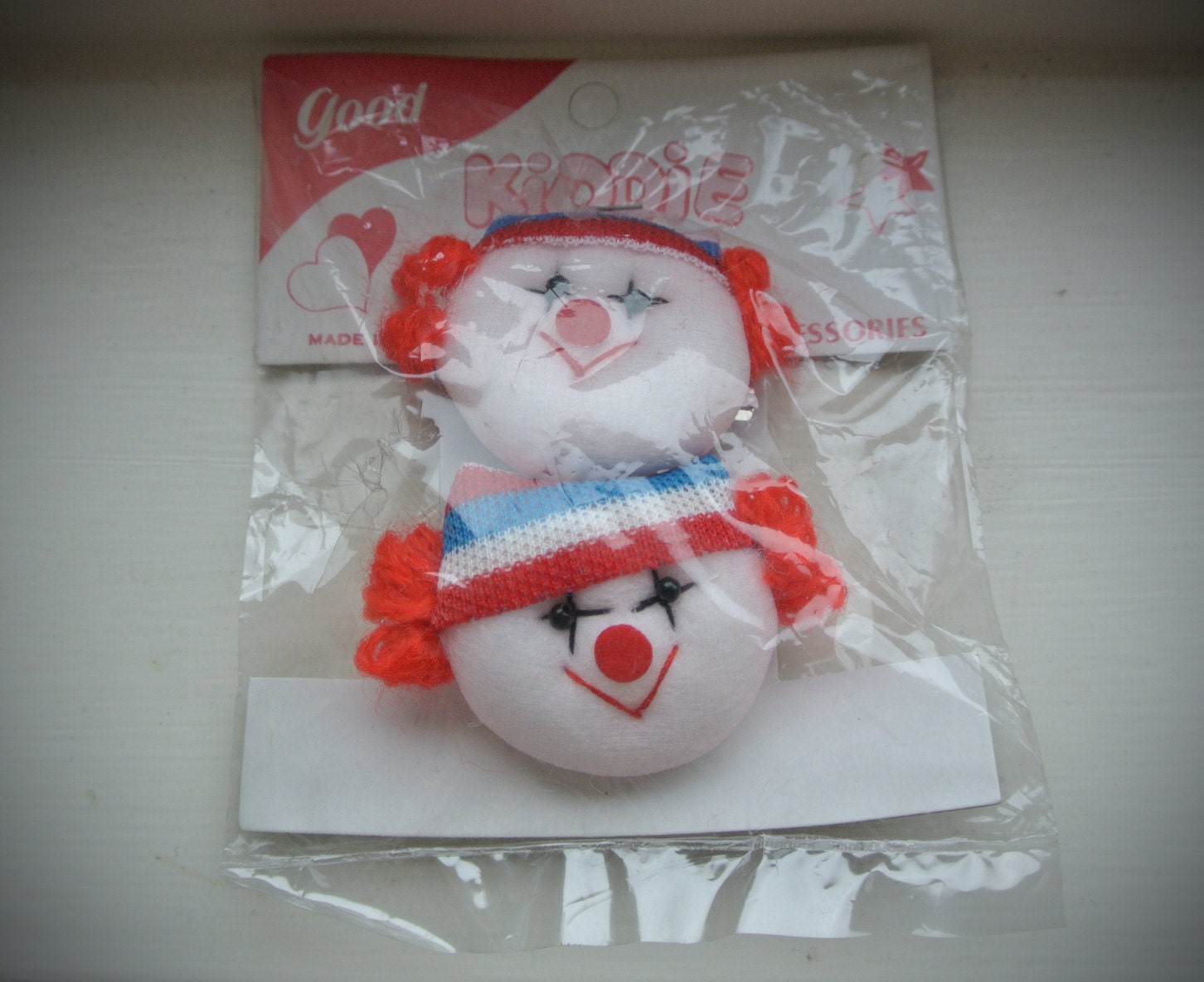 Vintage Kids Clown Hair Slides Clips featured image