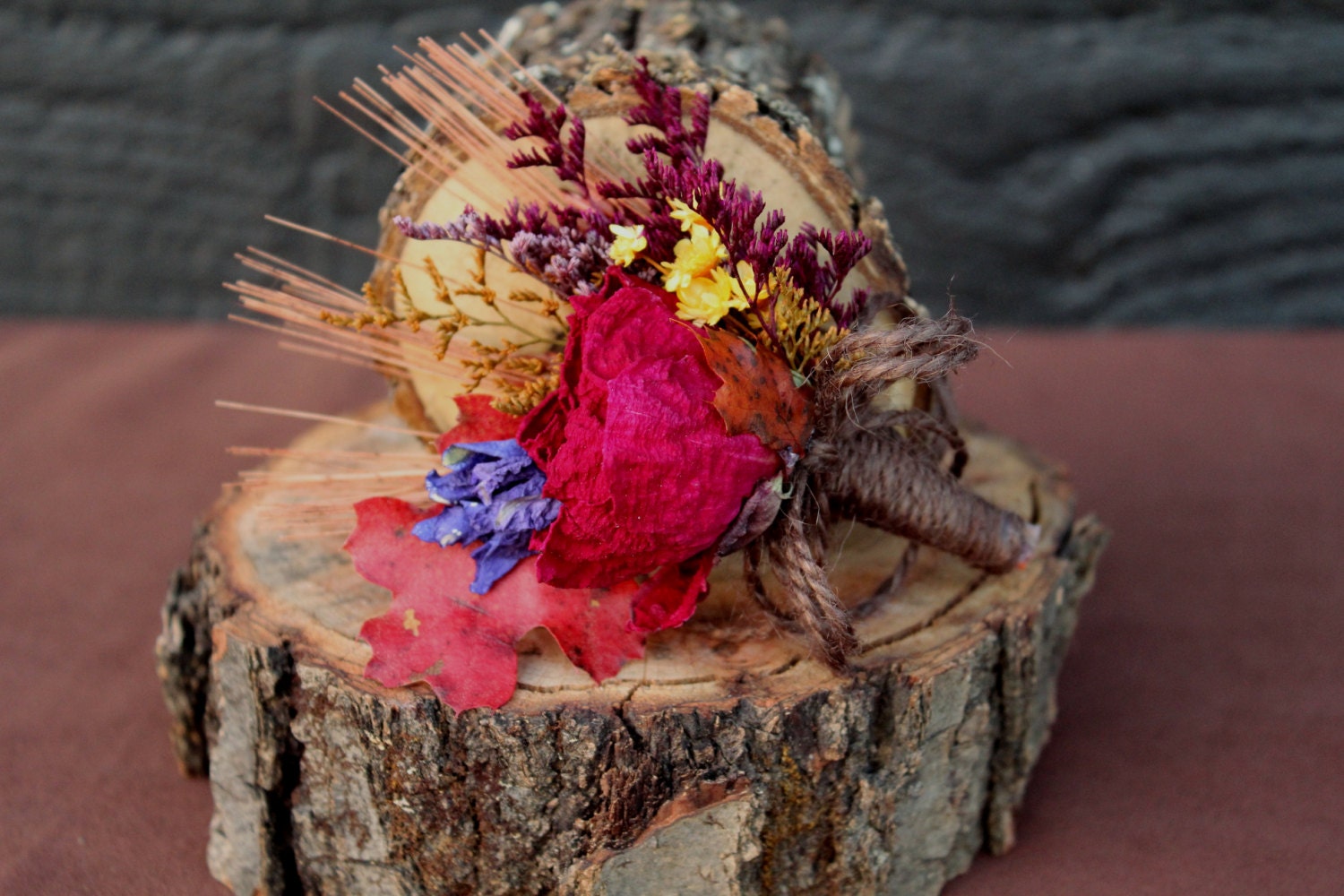 Rustic Fall Farmhouse Wedding Grooms Boutonniere, Country Chic, Dried Flowers, Burgundy Peony, Peony Boutonniere with Autumn Wild Flowers