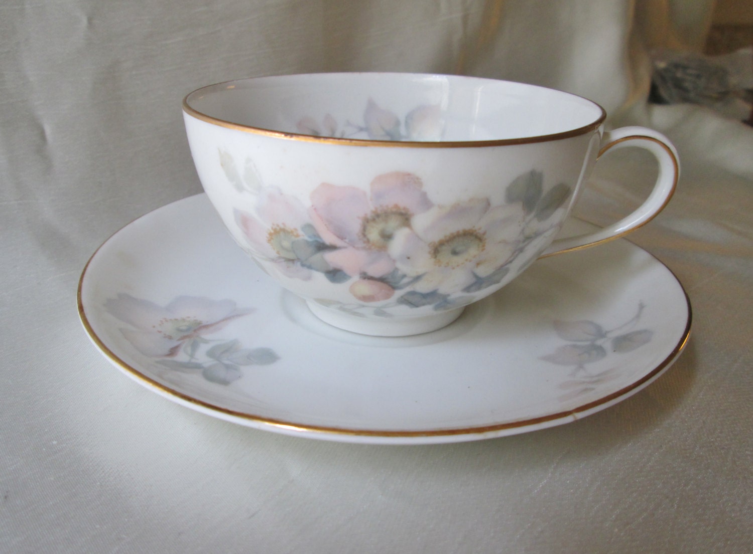 Vintage Hand Painted  German Porcelain Tea Cup