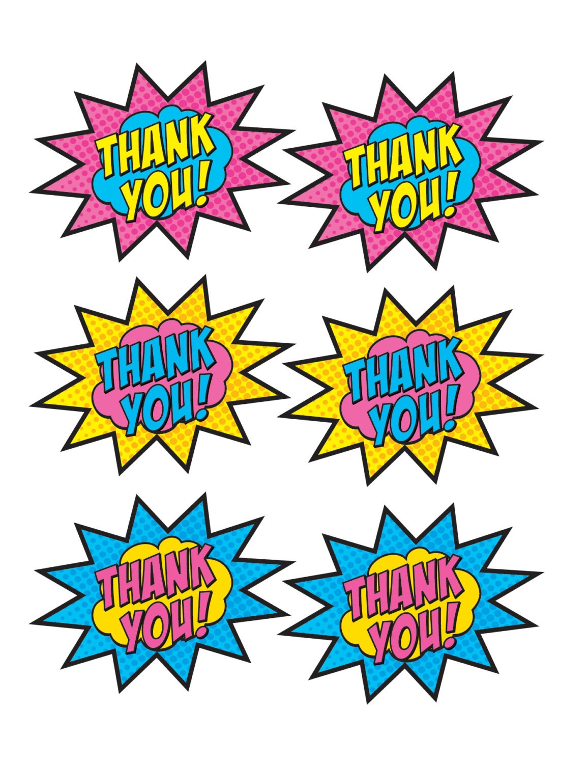 GV2 Superhero Thank You Labels/Tags (printables)